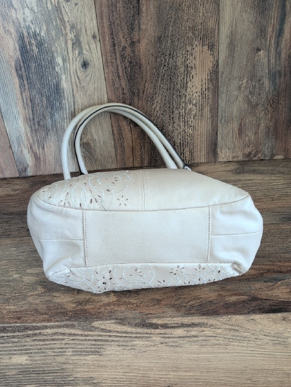 Coach Ashley Tossed Laser-Cut Leather Eyelet F22485 Shoulder Bag Handbag   M414 - Picture 4 of 12
